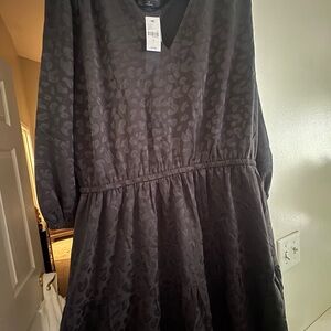 Lane Bryant Gray Long Sleeve Dress